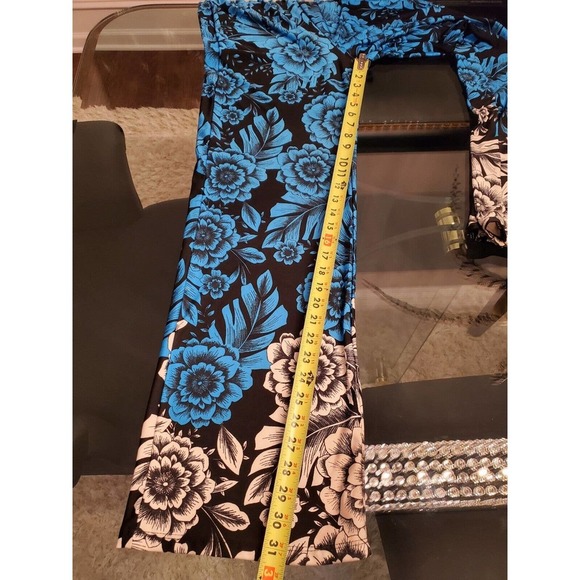 Sunny Leigh Palazzo Multicolor Polyester Mid Rise Stretch Comfort Waist Pant M - Picture 10 of 11